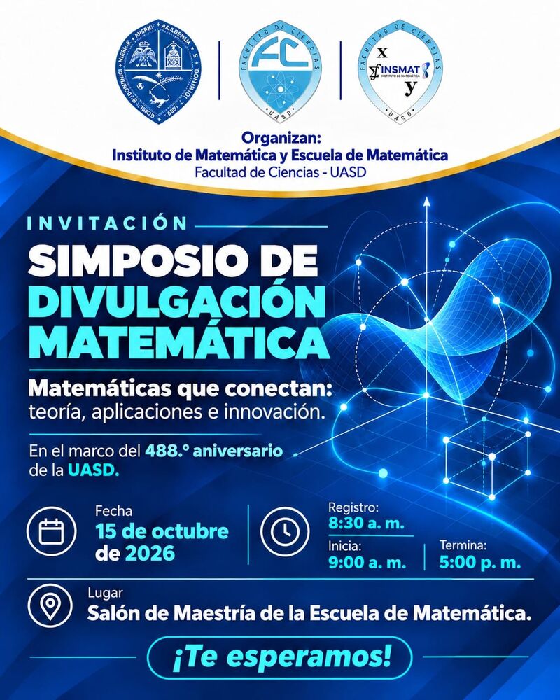 Flyer oficial del Simposio de Divulgación Matemática UASD 2026